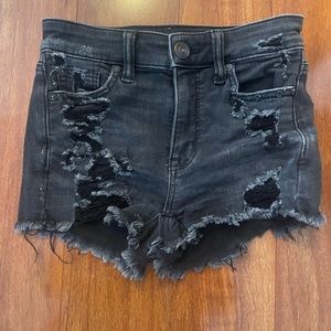 Women’s American Eagle Black Ripped Jean Shorts